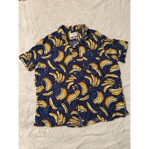 Goodfellow & Co Banana Print Button-Up Shirt Men's XL Rayon Tropical